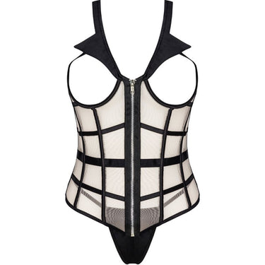 Set Corsetto Sensuale e Perizoma Nero - Eleganza Provocante in Due Pezzi